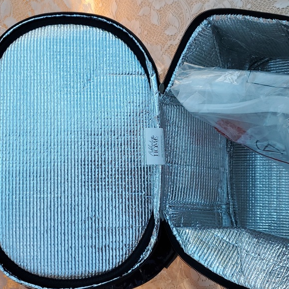 Black Insulated Bean Pot size tote bag Velcro holds handles NEW Home Interiors - Picture 4 of 7